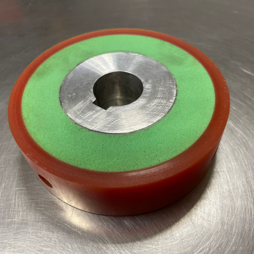 Ruota in acciaio rivestita in schiuma Sylomer® + Poliuretano